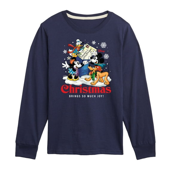 Disney - Mickey and Friends Christmas Brings So Much Joy - Toddler & Youth Long Sleeve Graphic T-Shirt