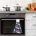 thumbnail image 5 of Haosy 2 Pack Kitchen Wash Cloths with Hanging Loops Absorbent Absorbent Quick Drying Hand Towels, Snowman Snowflake Star, 5 of 7