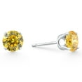 thumbnail image 2 of Pompeii .40 - 1.00 Ct TW Fancy Yellow Round Diamond Studs in 14k Gold Lab Grown Earrings, 2 of 2