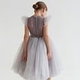 thumbnail image 2 of CAICJ98 Grils Princess Pageant Dresses Toddler Girl Wedding A-Line Straight Tulle Party Dress Flower Girl Dress Grey,18-24 Months, 2 of 3