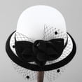 thumbnail image 2 of Floral Net Cloth Bucket Hat, Warm Wool Fisherman Cap, Retro Casual Headwear, Women Thick Comfortable Cold Proof Hat for Autumn Winter Outing Party Leisure Elegant Fashion Headgear,White, 2 of 8