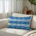 thumbnail image 6 of Ocean Dolphin Throw Pillow Covers Blue Nautical Waves Vintage Summer Ethnic Decorative Lumbar Pillow Cover Rectangle Cushion Case for Sofa Couch Bed Living Room Bedroom 24 X 36 Inches, 6 of 9