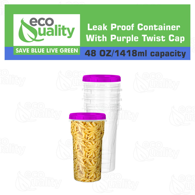 8oz Twist Top Food Storage Plastic Containers BPA-Free, Leak Proof