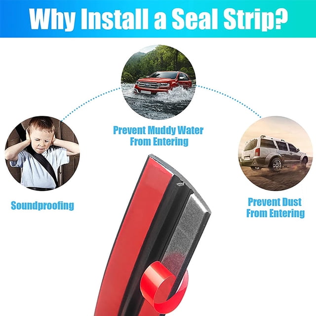 T-Shaped Car Windshield Sealing Strip, Leak-Proof Rainproof Rubber Weather Stripping for Front Rear Window Sunroof, Universal Fit, Easy to Install