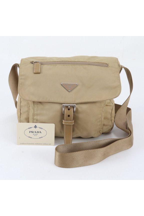 Pre-Owned Prada Tessuto Nylon BT8994 Leather Shoulder Bag for Men (with Guarantee Card)