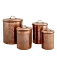 thumbnail image 1 of Old Dutch 916CU Tangier Antique Copper Etched Canisters - Set Of 4, 1 of 5