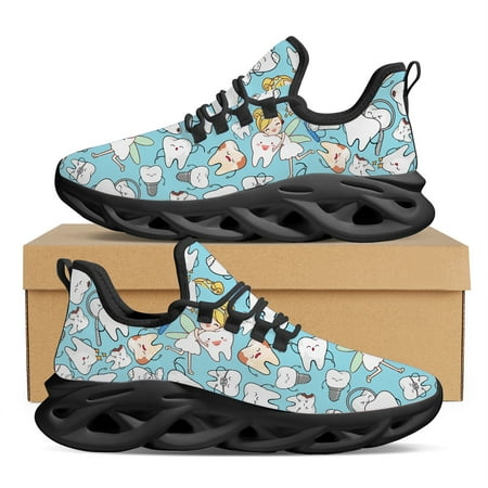 

Doginthehole Funny Tooth Female Sneakers Cartoon Dental Fairy Breathable Vulcanized Shoes Toothbrush Bubble Kawaii Flats