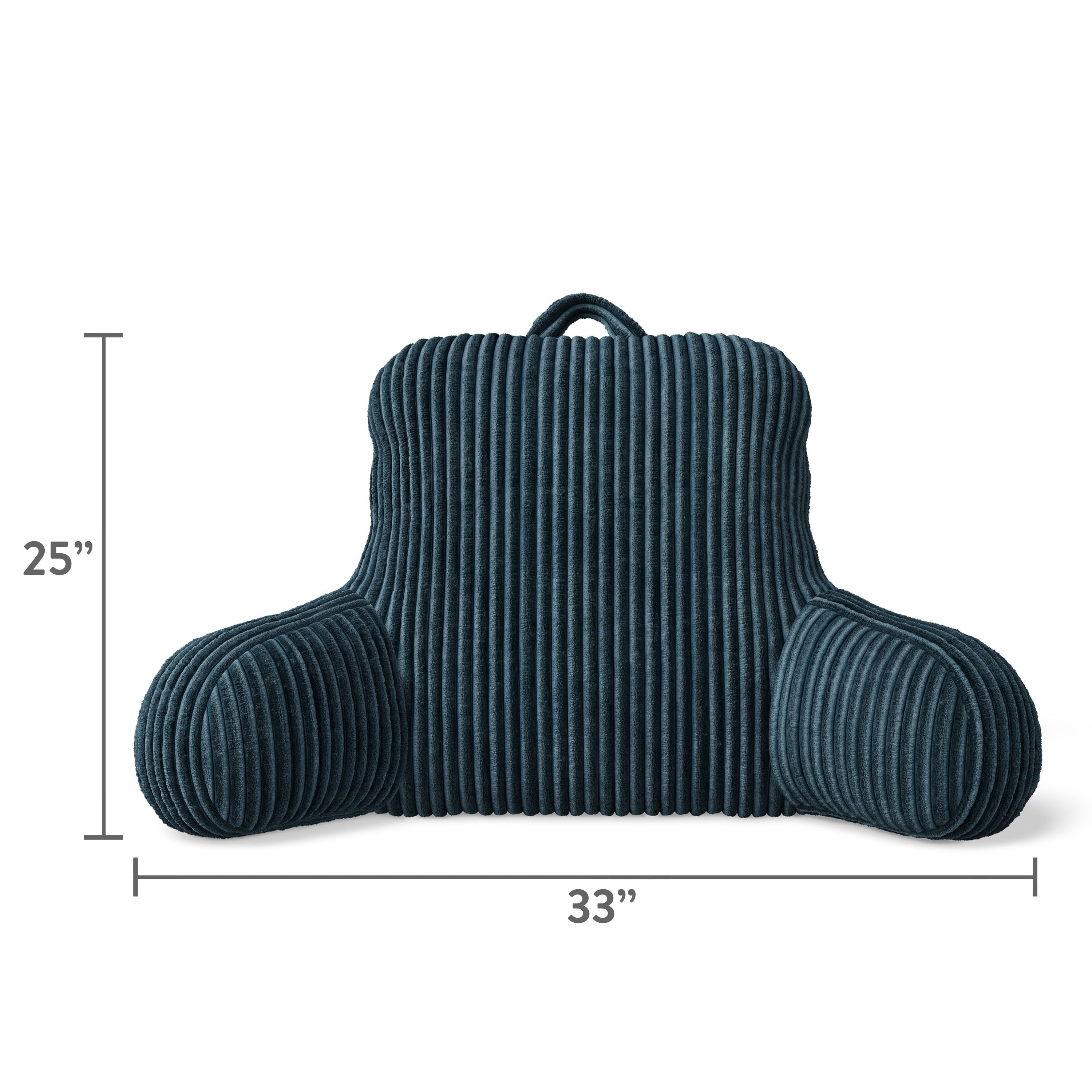 Mainstays Kids Ribbed Corduroy Plush Backrest Pillow, Dark Blue
