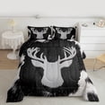 thumbnail image 2 of Manfei Jungle Deer Silhouette Bedding Comforter Set,Rustic Cow Hide Twin Comforter Sets,Gray Brown Bedding Set For Men Women,Ultra Soft Home Decor Reversible,2pcs, 2 of 8