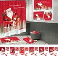 thumbnail image 5 of 4Pcs Christmas Shower Curtain Set Winter Bathroom Set with Shower Curtain and Rugs, Christmas Themed Shower Curtain Set, Winter Christmas Tree Santa Bath Accessories Set C3, 5 of 5