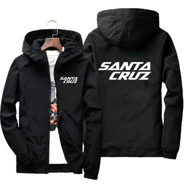 Men's Jacket Spring and Autumn Fashion Santa Cruz Print Slim Top Casual Baseball Pilot Zip 2024