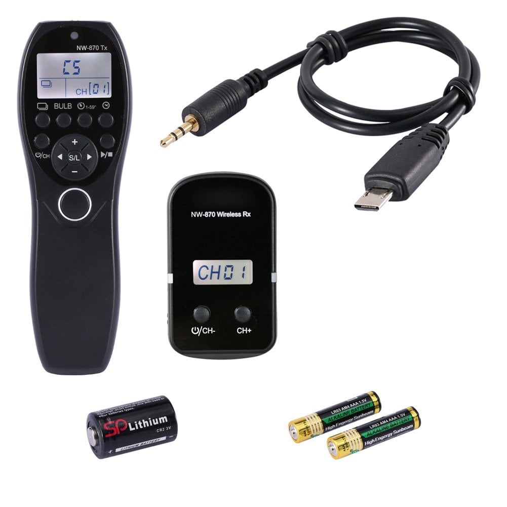 Neewer NW-870DC2 320ft//100m LCD Display Shutter Release Wireless Timer Remote Control 2.4G 32CH Transmitter Receiver for Nikon D7100//D7000//D5300//D5100//D5000//D3300//D3200//D3100//D610//D600//D90//DF Digital Cameras