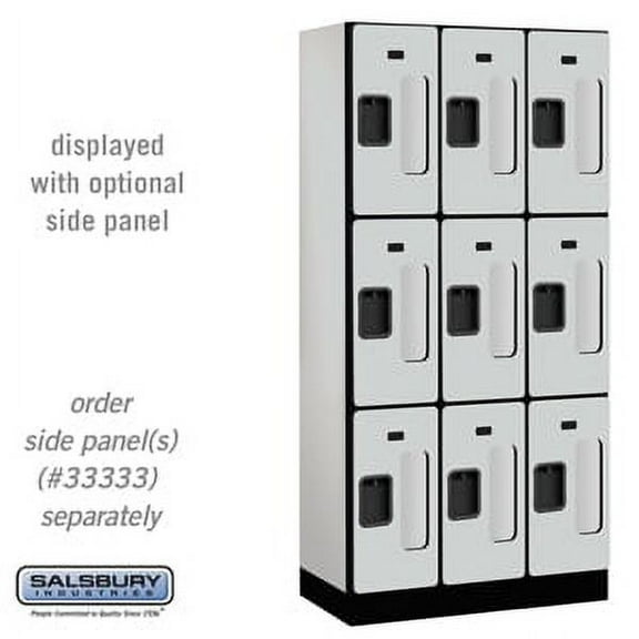 See-Through Designer Wood Locker - Triple Tier - 3 Wide - 6 Feet High - 18 Inches Deep - Gray