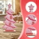 thumbnail image 3 of Decoración de mesa de árbol de Navidad, decoración navideña, artesanía, madera rústica. Rosa, 3 of 4