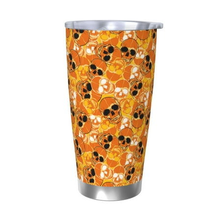 

Gaeub Skulls Print 20-Ounce Stainless Steel Car Cup Tumblers Cups with Lids and Straw Coffee Cups for Adults Kids Home Car Office School Travel Party-Without Straw