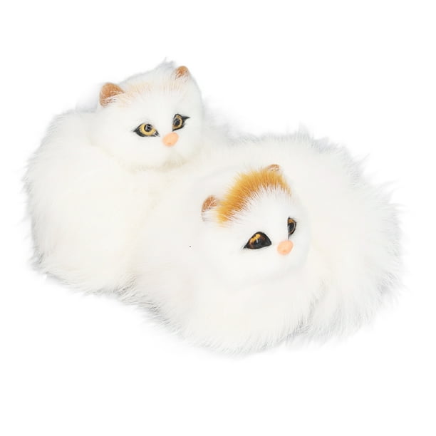 Lindo Gato De Peluche, Juguete De Gato De Peluche Realista Decorativo 2 Piezas Realistas Para La Oficina
