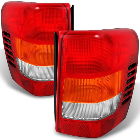 AKKON - For Jeep Grand Cherokee Red Amber Tail Lights Brake Lamps Driver Left Passenger Right Replacement Pair
