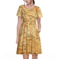 thumbnail image 1 of Easygdp Old Vintage Map Of Sea para Vestido Transpirable de Mujer, Vestido Suelto de Manga Corta con Pliegues y Bolsillos para el Verano, 1 of 6