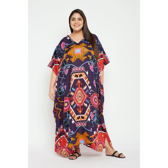 Womens Long Kaftans Plus Size Caftan Summer Printed Beach Cover Up Kimono Dress Loungwear Online