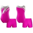 thumbnail image 6 of inhzoy Kids Girls Shiny Metallic Gymnastics Leotard with Athletic Dance Shorts Rose 10, 6 of 6