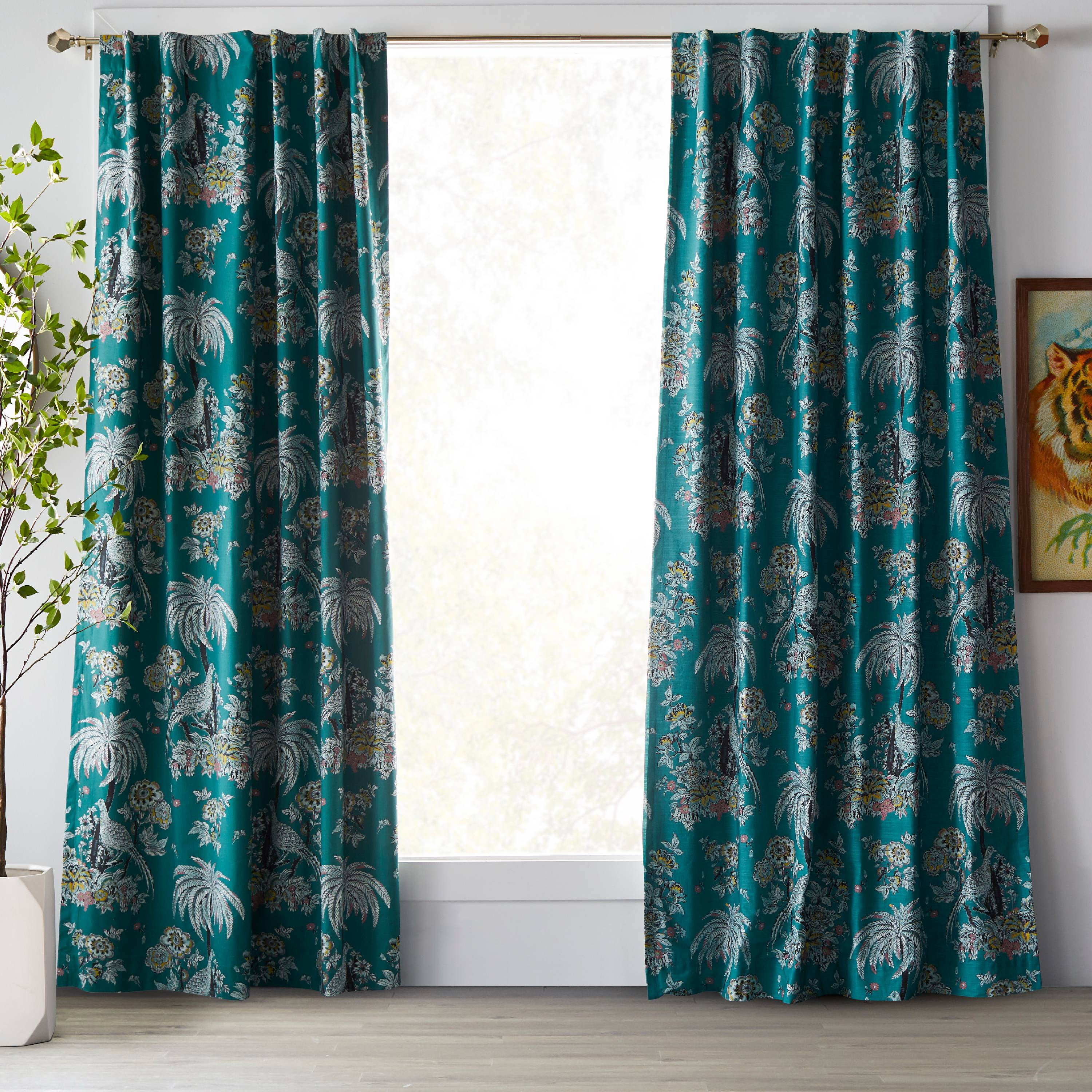 Blue Toile Dollhouse Single Size Curtains 3 /" W