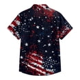 thumbnail image 4 of Hogleaql 4th Of July Hawaiian Shirts for Mens 4th Of July American Flag Print Short Sleeve Patriotic Shirt Collared Button Down Trendy Hawaiian Casual Shirts for Men Royal Blue M, 4 of 6