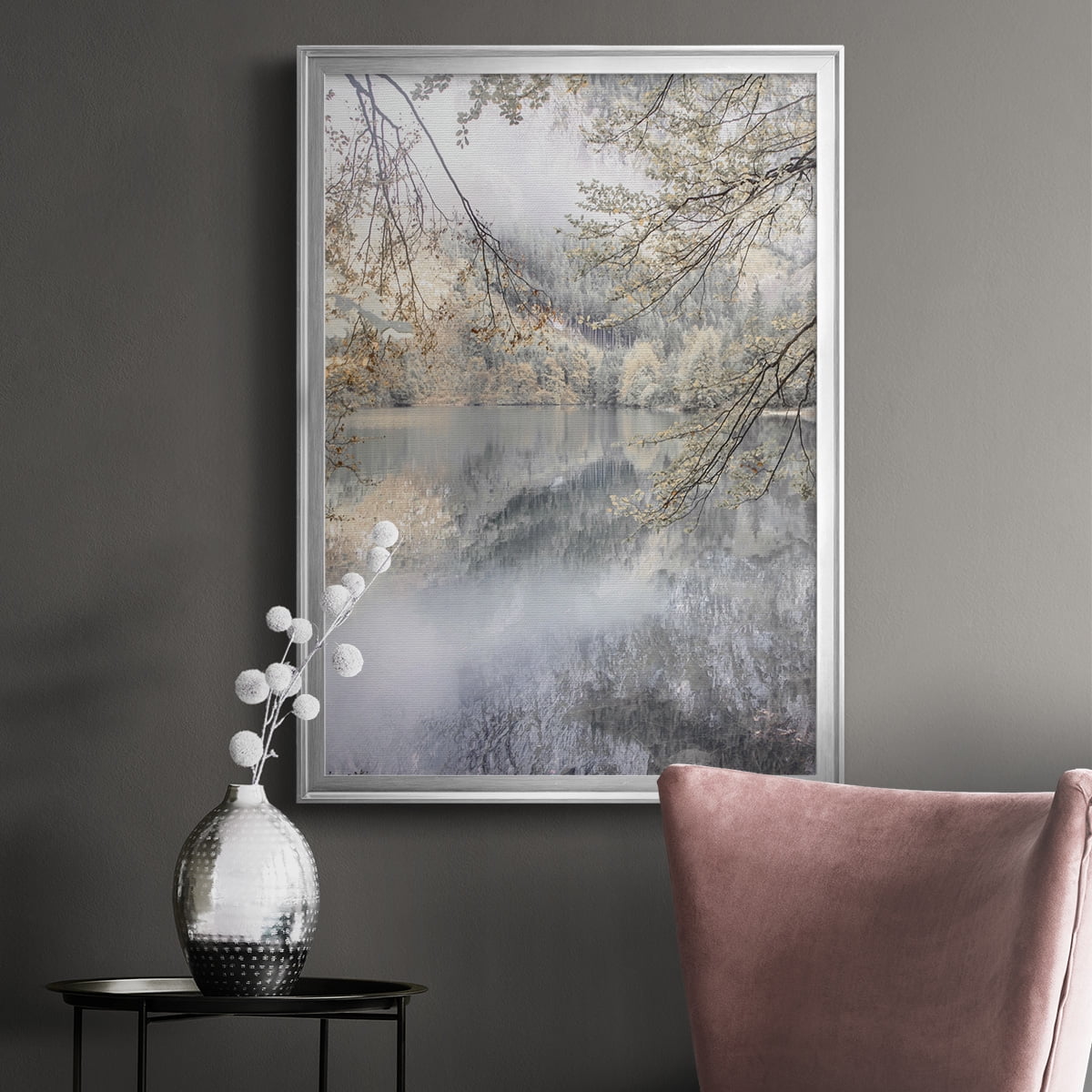 Misty Lake Premium Framed Print - Ready to Hang