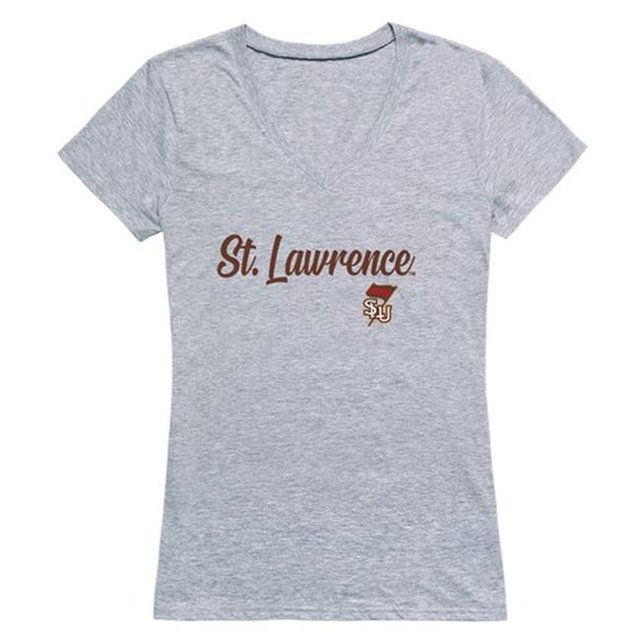 W Republic 555-460-HGY-04 Women St. Lawrence University Script T-Shirt, Heather Grey - Extra Large