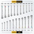 thumbnail image 2 of Juego de llaves GRENPRO Flex-Head Ratcheting, 23 piezas, métricas y SAE, 2 of 7