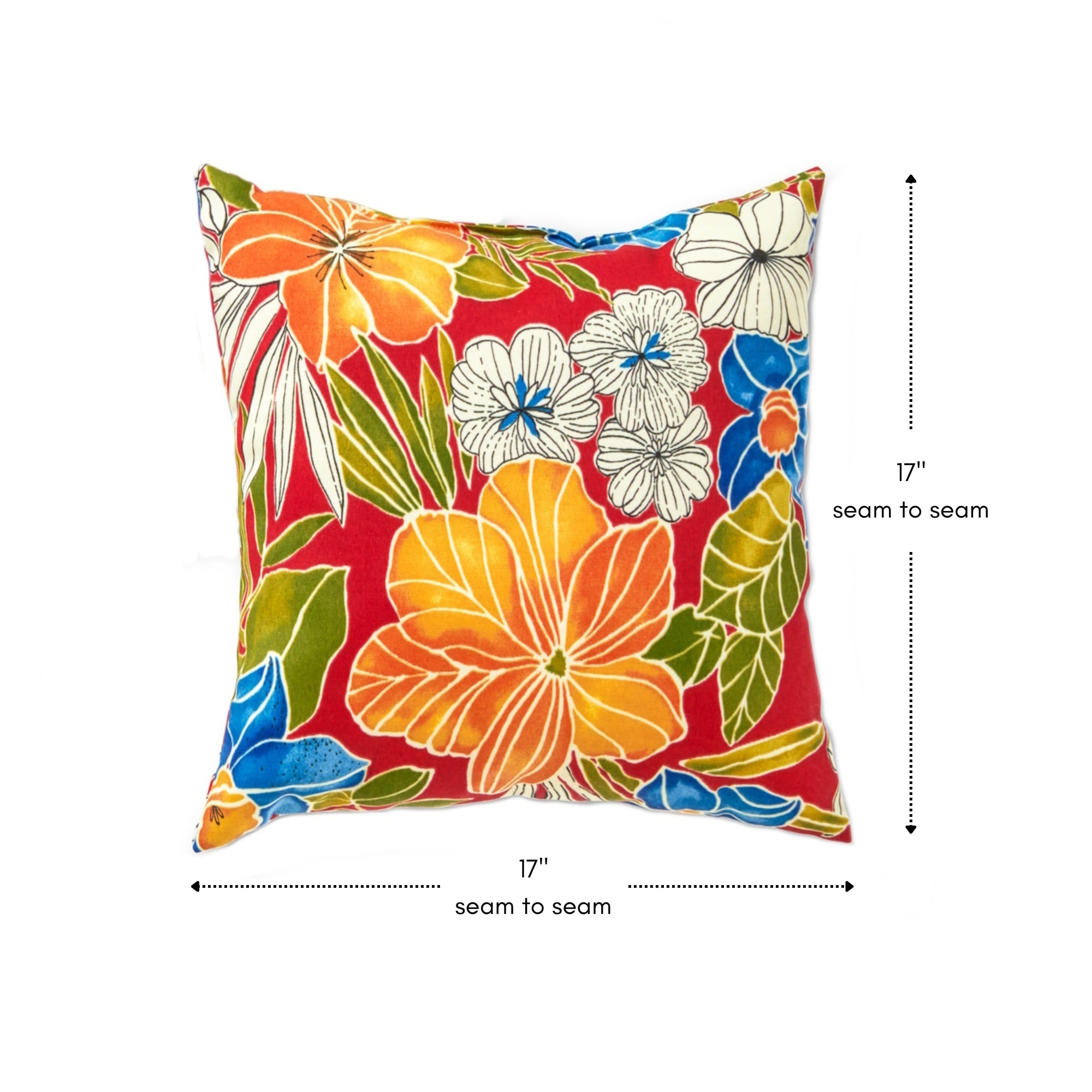 Greendale Home Fashions 17'' x 17'' Reversible Outdoor Throw Pillow, Set of 2, Aloha Red