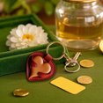 thumbnail image 4 of Hearth & Gear Leather Heart Keychain Handmade Cute For Her, 4 of 4