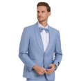 thumbnail image 2 of Beau Blue Solid Shawl Collar - Adjustable Waist Band Mens-suit, 2 of 4