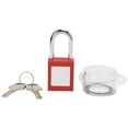 thumbnail image 2 of Protector De Botón Pulsador, Cubierta De Botón De Parada De Emergencia Transparente A Prueba De Polvo Con Candado Rojo De 38 Mm Para Industria Química Para Energía Eléctrica, 2 of 8
