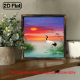 thumbnail image 7 of 12*12 inch wooden frame painting - Elegant Crane by the Lake. It can be used as a home decoration item or as a wonderful gift., 7 of 7