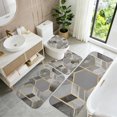 thumbnail image 5 of Grey and Gold Marble Pattern Bathroom Rug Set 4 Piece,Includes Contour,Lid Cover,Bath Mat,Non-Slip Extra Soft Absorbent Washable, 5 of 5