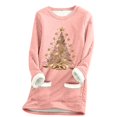 thumbnail image 1 of WEAIXIMIUNG Sweatshirts Femme Arbre de Noël Manches Longues Col Rond Poche Rembourré Pull Chaud, 1 of 5