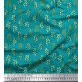 thumbnail image 1 of Soimoi Green Polyester Crepe Fabric Leaves Print Fabric by the Yard 42 Inch Wide, 1 of 3