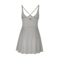 thumbnail image 6 of Miqool Womens Tennis Dress Built in Shorts & Bra Adjustable Straps Crisscross Back Summer Exercise Workout Mini Dress Golf Athletic Dresses for Women, 6 of 7