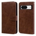 thumbnail image 2 of PU Leather Wallet Case for Google Pixel 8, Classic Phone Case with Viewing Stand and 2 Card Holder Magnetic Buckle Shockproof Flip Case Cover for Men Women for Google Pixel 8, Brown, 2 of 8