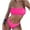 Hot Pink, variant on WREESH Women's High-Cut Bandeau Bikini, Two-Piece Set, Size XL