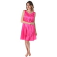 thumbnail image 2 of Venice Womens' Silky Looking Embroidered Nightgown 06 Medium Bright Pink, 2 of 5