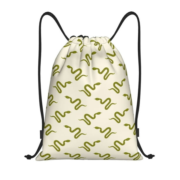 Fotbe Green Snake Bolsa Mochila con Cordón Estampada, Bolsa de Gimnasio Deportiva, Bolsa Cinch, Bolsa con Cordón para Hombres y Mujeres-Medium