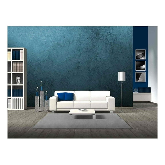 wall26 - Black Blue Background, Dark Colors, with Vintage Grunge Background Texture - Removable Wall Mural | Self-Adhesive Large Wallpaper - 66x96 inches