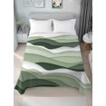thumbnail image 4 of Sage Green Ombre Flat Sheet Only Twin Size, Soft Breathable Bed Top Sheets for Mattress, Modern Moire Geometric Abstract Luxury Bedding Flat Sheets for Home Hotel Bedroom Bed Protection, 4 of 9