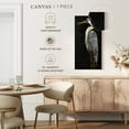thumbnail image 5 of Elephant Stock Silver Heron On Black I Wall Art - Vertical Canvas Wall Art - Living Room Wall Decor - Animal Canvas - Black And Blue Decor By Julie Derice - 18" x 36", 5 of 8