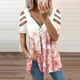 thumbnail image 2 of Top con cremallera y cuello en V de manga corta con hombros descubiertos para mujer con blusa recortada Pompotops  hkajfhjk466101, 2 of 4