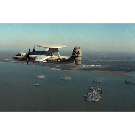 - LAMINATED POSTER of Airborne Early Warning Squadron 78 (VAW-78) flies over the James River, Virginia (USA), where Na Poster Print 24 x 36
