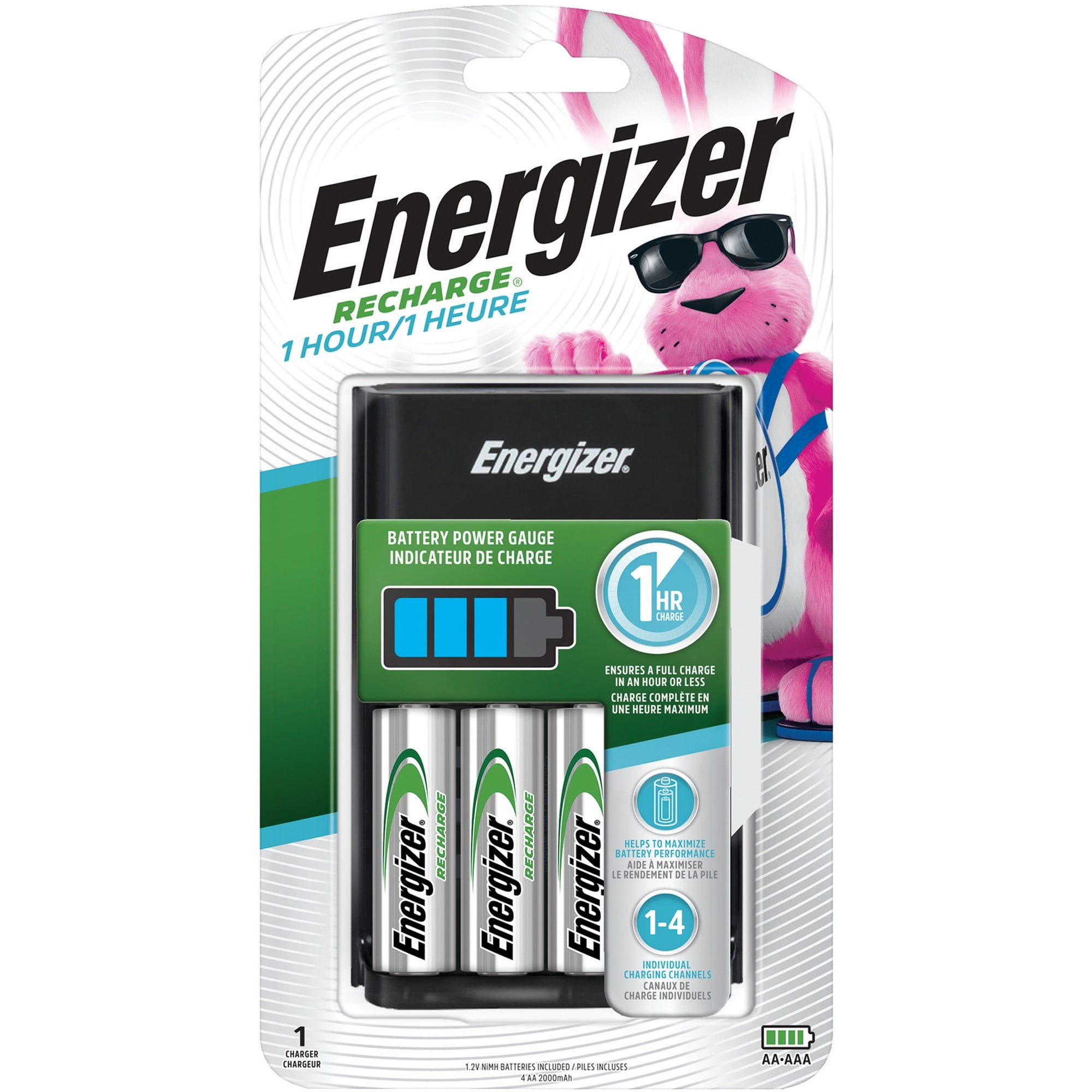 Energizer, EVECH1HRWB4CT, Recharge AA/AAA Battery Charger, 3 / Carton