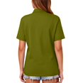 thumbnail image 5 of bovemsi Workout Tops for Women Collared Three-Button Short Sleeve Breathable Daily Work Shirts Cute Summer Tops, 5 of 6