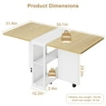 thumbnail image 4 of DSstyles Space-Saving Folding Dining Table with Drop Leaf and 2 Storage Racks-Perfect for Small Spaces and Versatile Collapsible Dinner Kitchen Office Desk or Extendable Dinning Room Furniture, 4 of 9